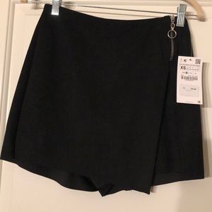 Black suede skort